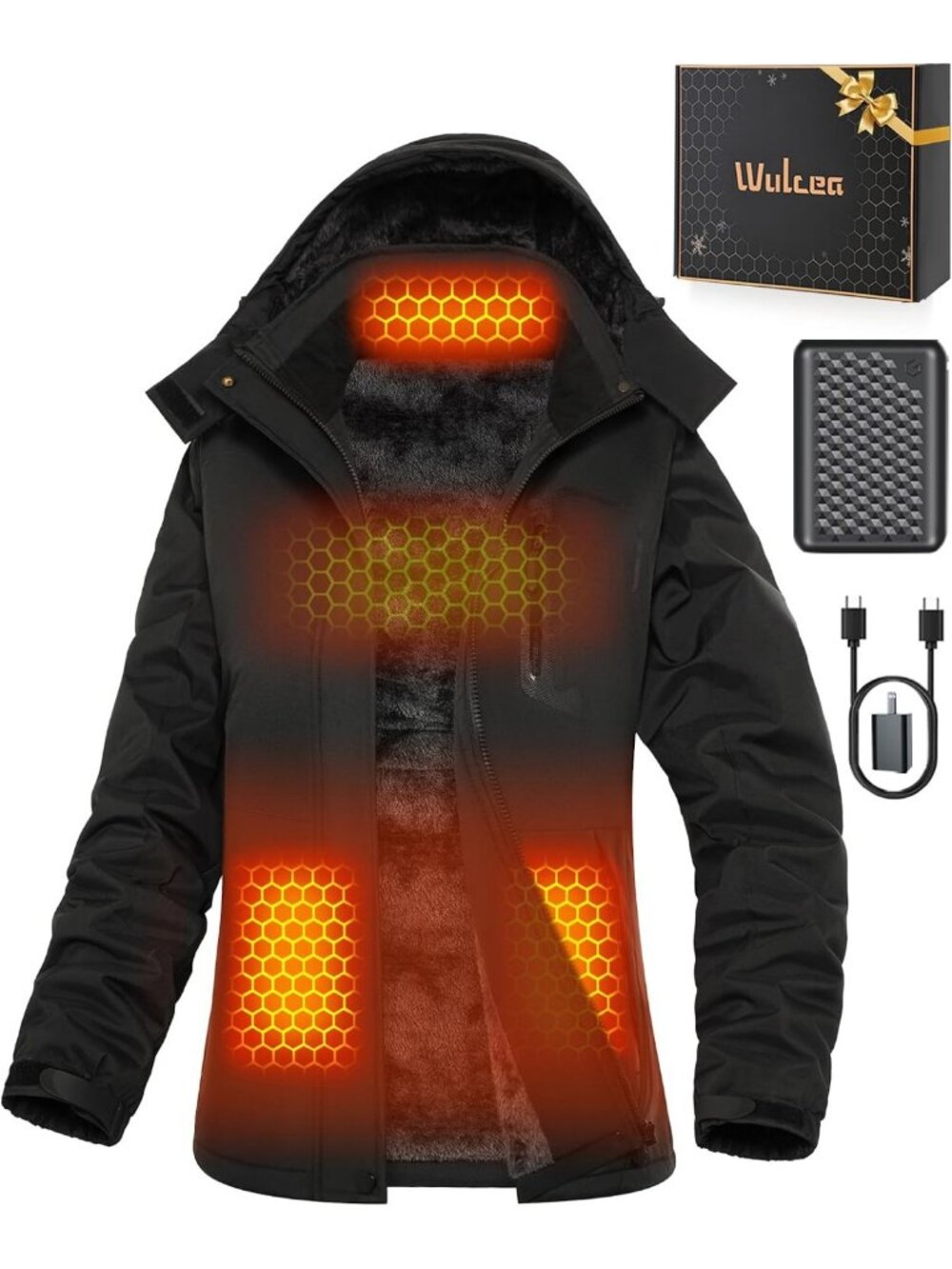 Cozy Graphene Heated Jacket for Women, Fur Lined, Large Battery Pack, Warmth